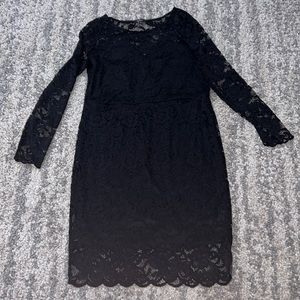 Charlotte Russe Plus Ambience Black Lace Mid Dress 2X